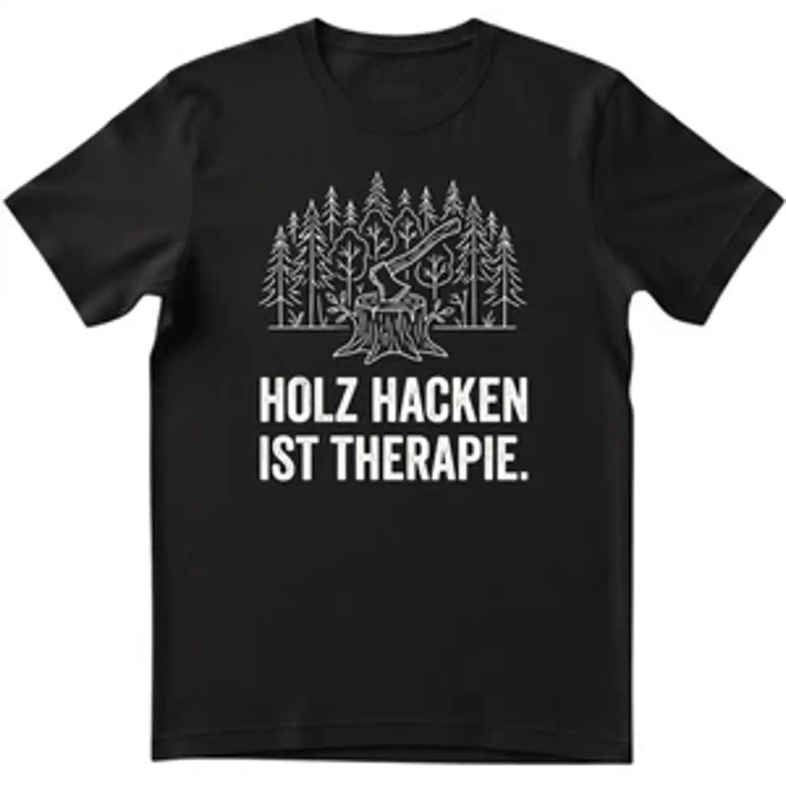 Woodworking Therapy - メンズ Tシャツ 「薪割りは療法だ」 森林作業 斧の名言 面白いギフト