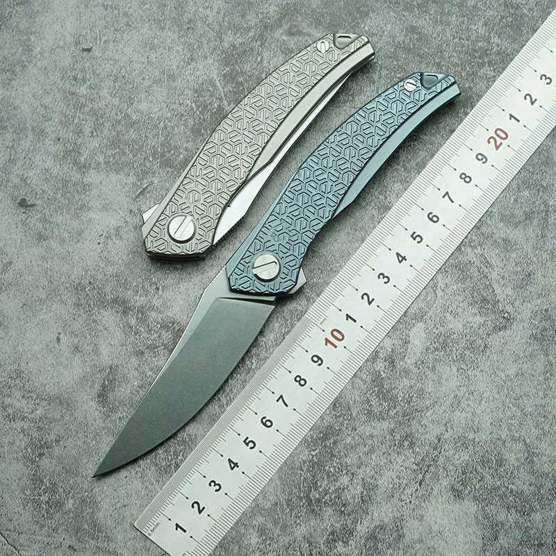 Woodworking Logo - LEMIFSHE 新しい量子折りたたみナイフマーク Cromax PM ブレードチタン合金ハンドル屋外キャンプキッチンサバイバル EDC