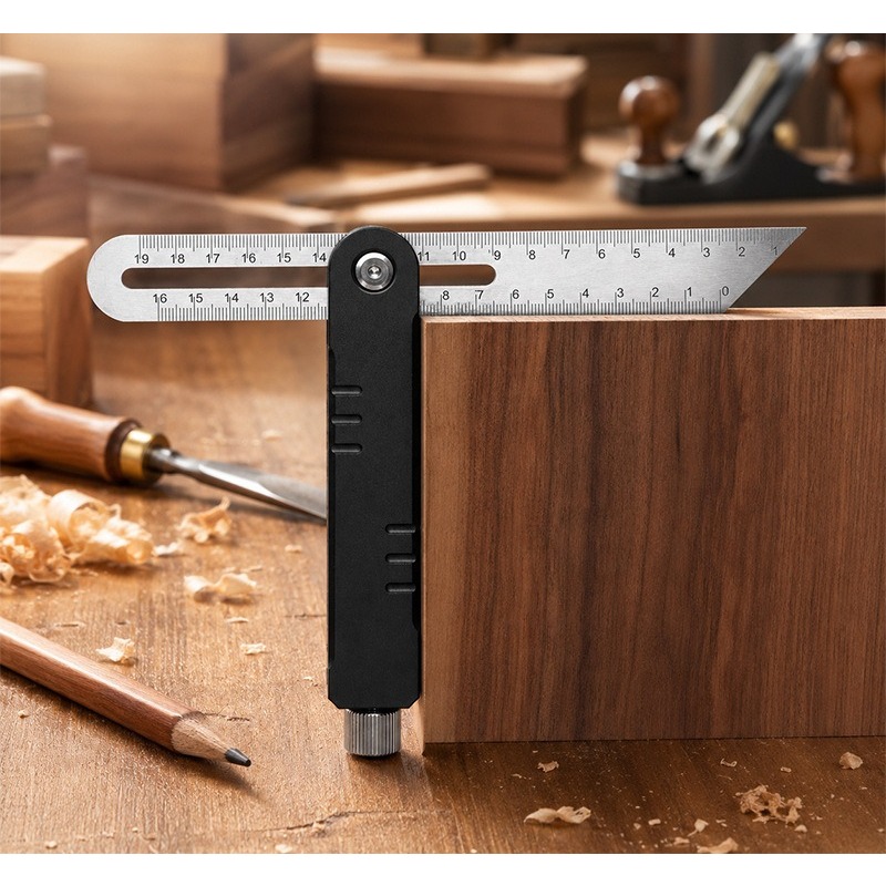 Woodworking Workshop Layout - 調整可能な木工用角度定規、二重単位測定マーキングツール、大工仕事のレイアウト、DIY手芸ワークショップ用