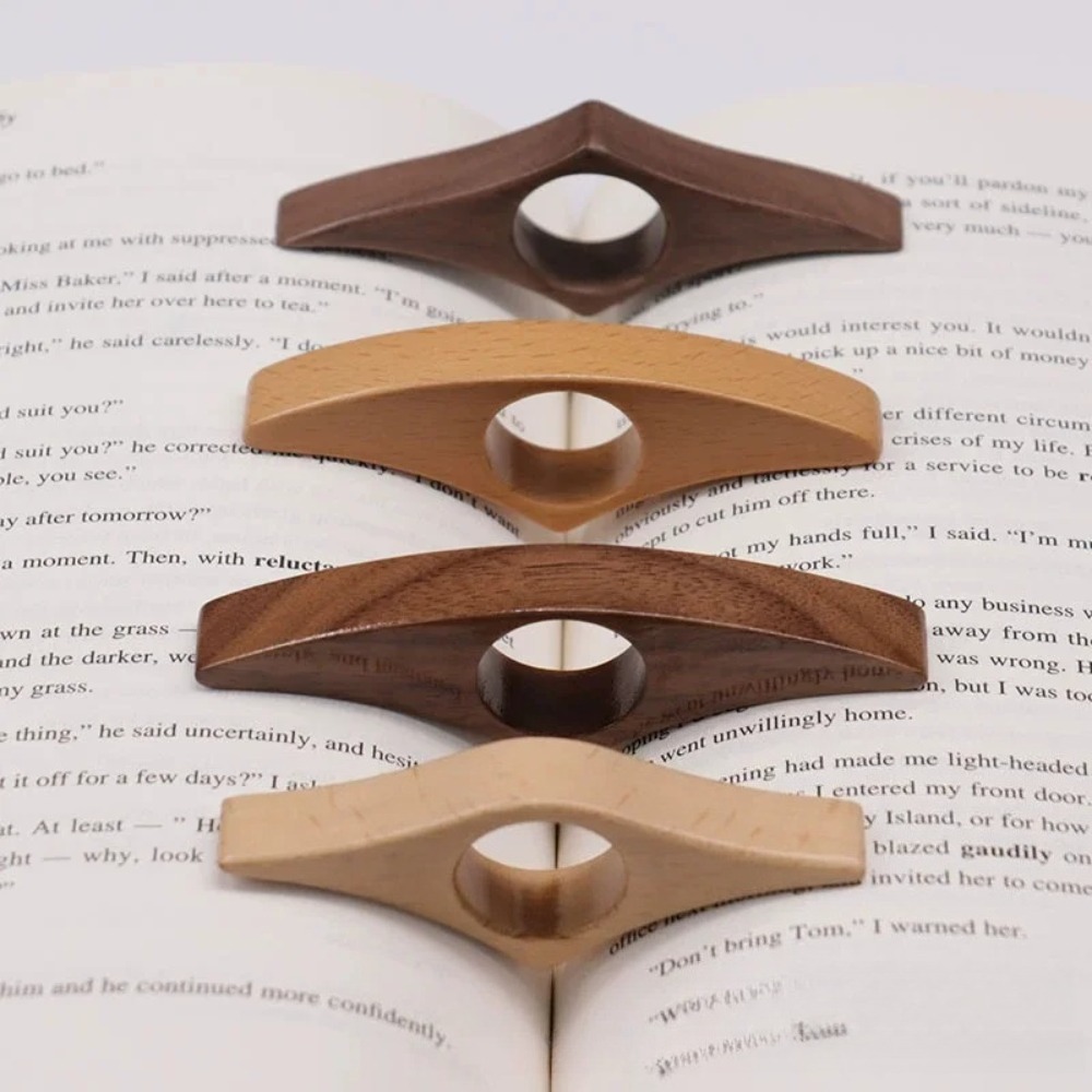 Woodworking School - 無垢材サムブックサポートブックページホルダー読書用フィンガーリングページクランプ便利なブックマーク学校事務用品