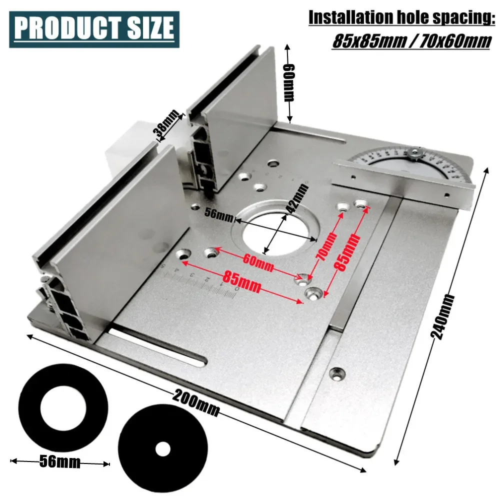 Woodworking Asmr - アルミルーターテーブルインサートプレートマイターゲージ付き木工ベンチテーブルソー多機能トリマー彫刻機