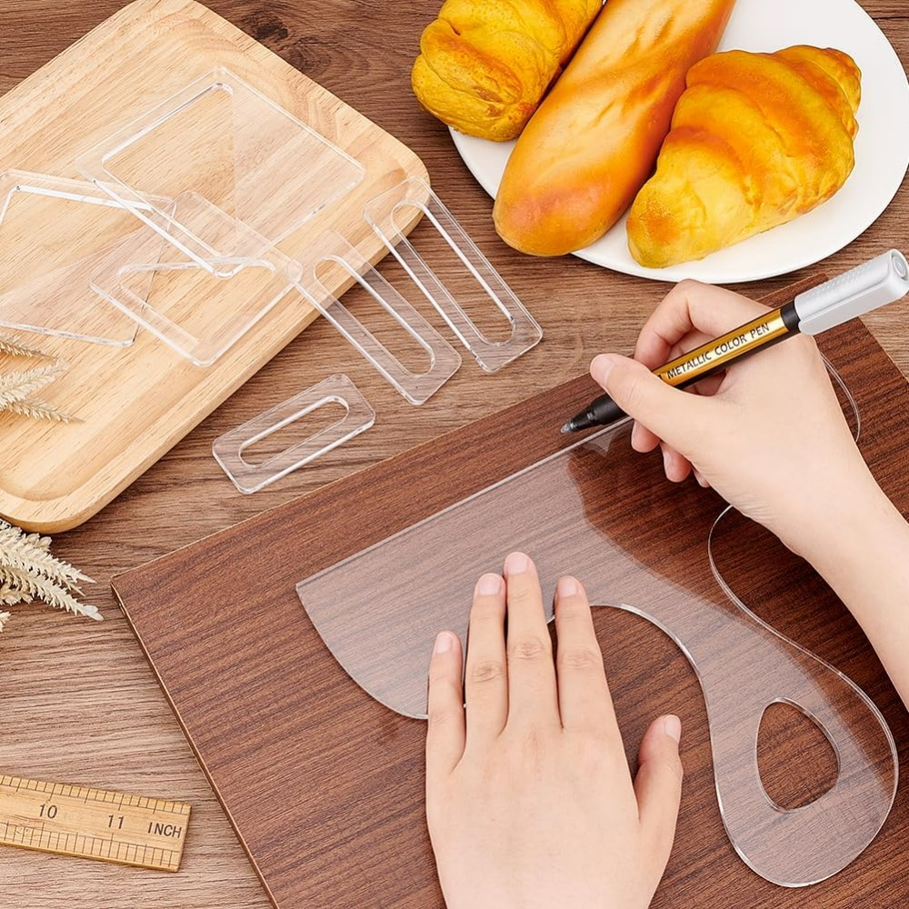 7個入りシャルキュトリテンプレートアクリルハンドル付きカッテ - Woodworking Man のレビューと価格