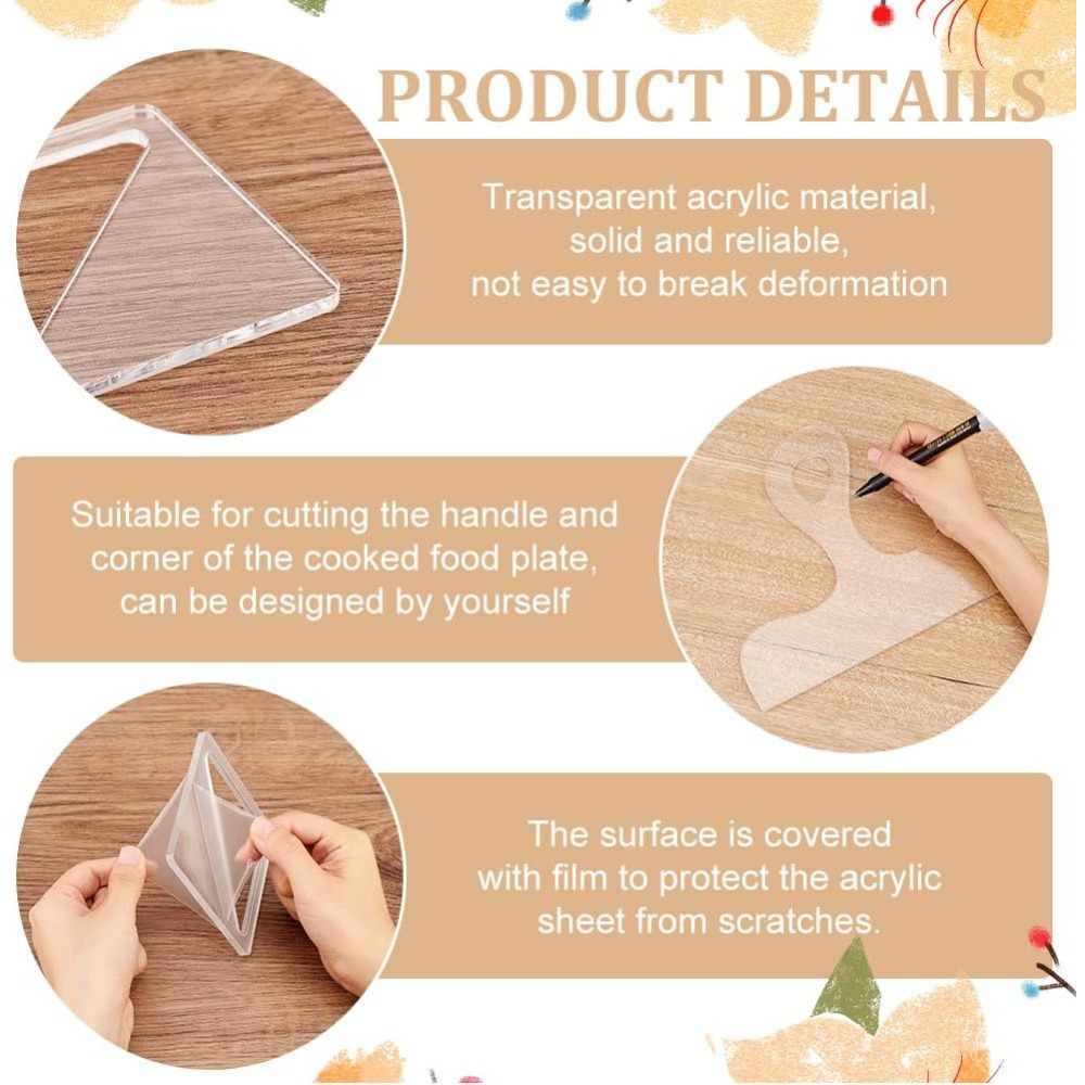 7個入りシャルキュトリテンプレートアクリルハンドル付きカッテ - Woodworking Man のレビューと価格