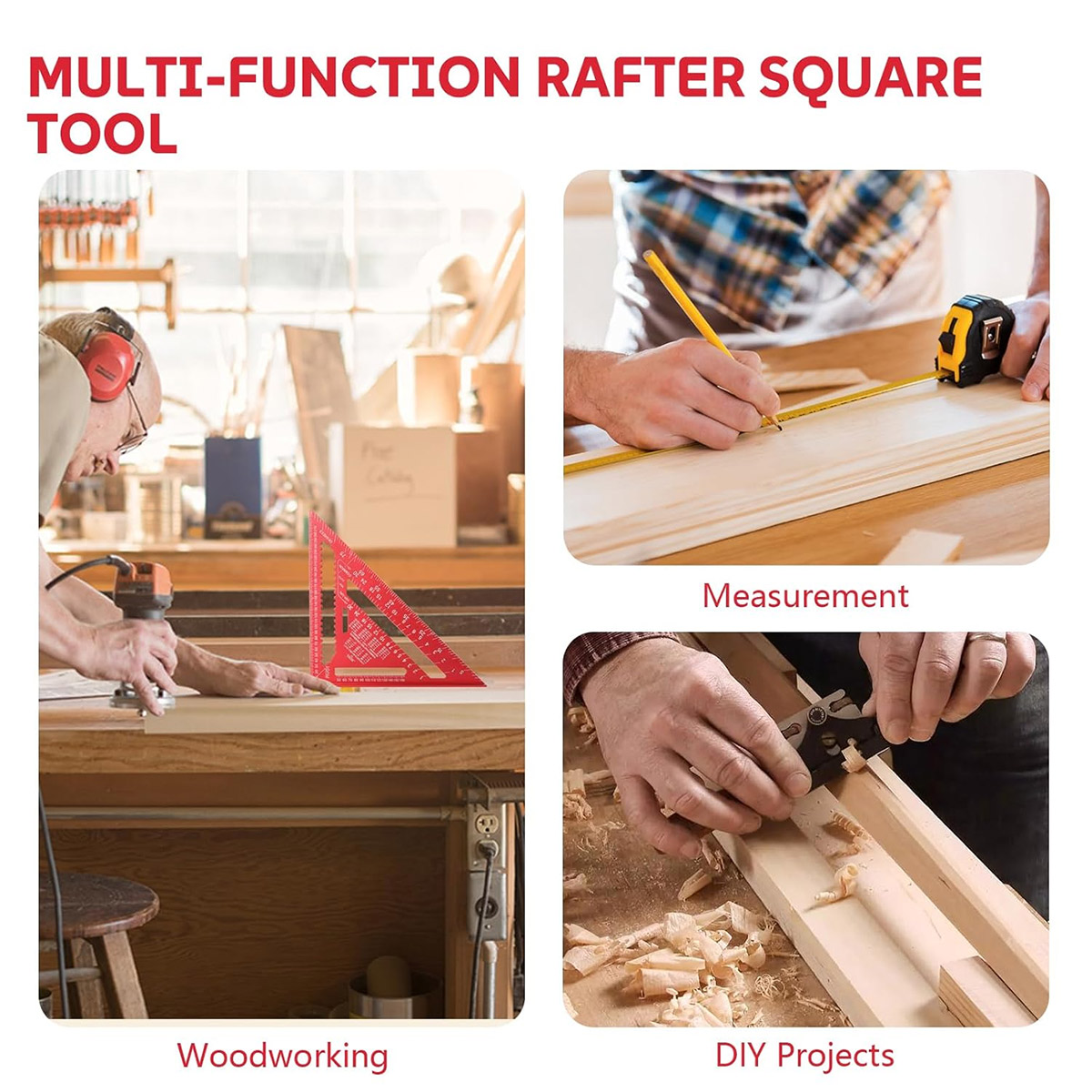 アルミ合金スピードスクエア高精度メートル三角定規木工角度測定 - Woodworking Man のレビューと価格