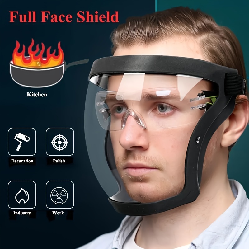 調節可能なバックル付きフルフェイス透明保護マスク - 作業中 - Woodworking Face Shield のレビューと価格