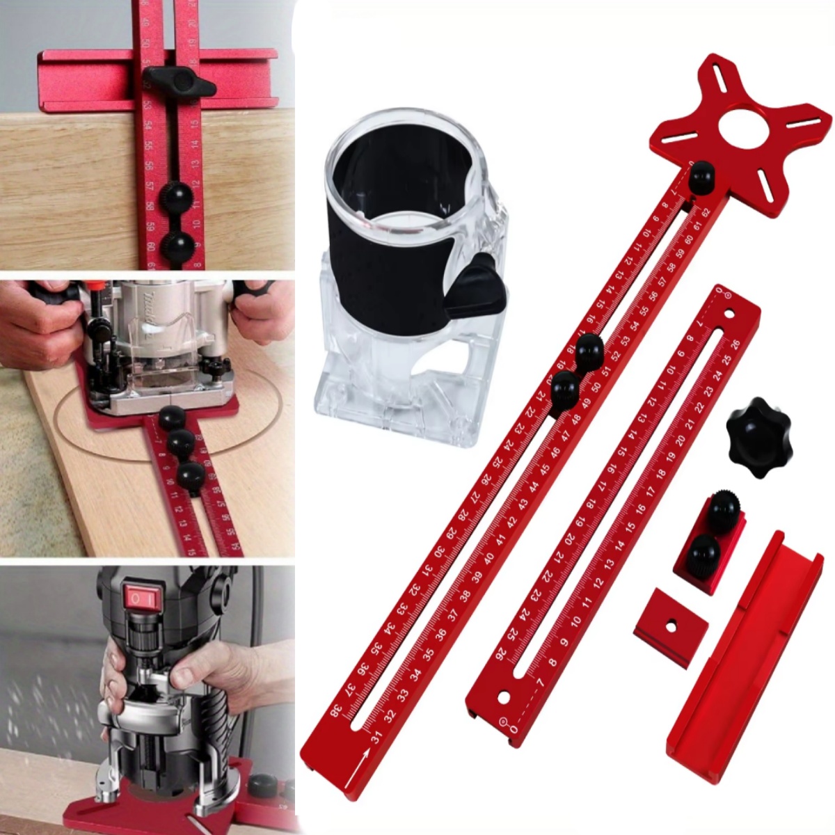 3-in-1調整可能なアルミ製ガイドジグ、円形切断とキャビネ - Woodworking Asmr のレビューと価格