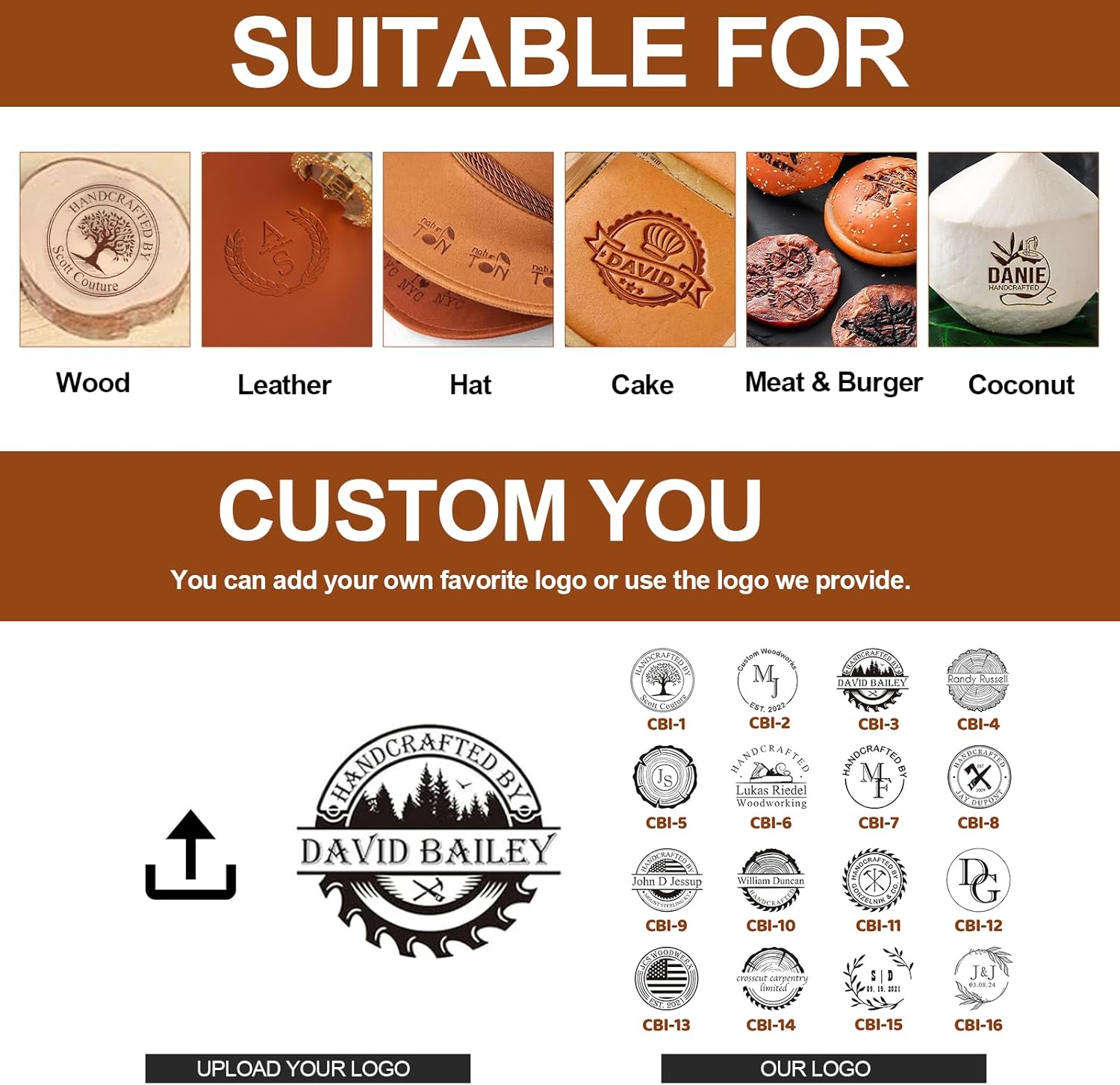 カスタム電気式焼き印、木材用、パーソナライズメタルスタンプ、 - Woodworking Logo のレビューと価格