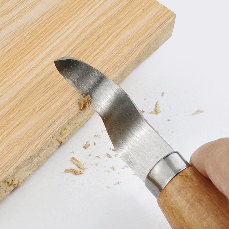 ステンレス鋼彫刻ナイフ ブナ材ハンドル 曲線ストレートナイフ - Woodworking Man のレビューと価格