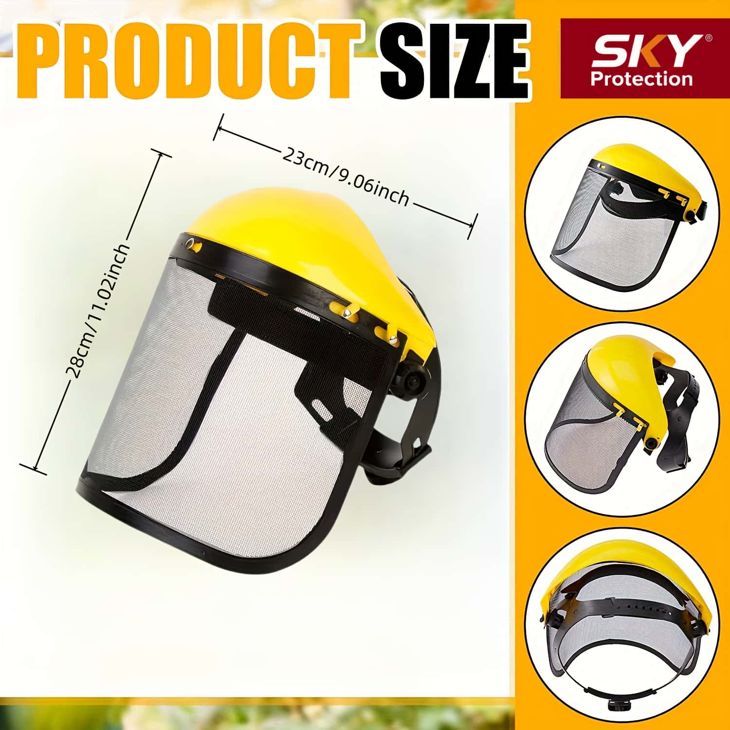林業用安全ヘルメット、メッシュフェイスシールド付き、刈払機、 - Woodworking Face Shield のレビューと価格