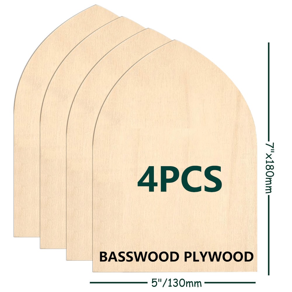 未完成のバスウッドアーチ型板 5x7 DIY木製工芸品 4/ - Woodworking Face Shield のレビューと価格