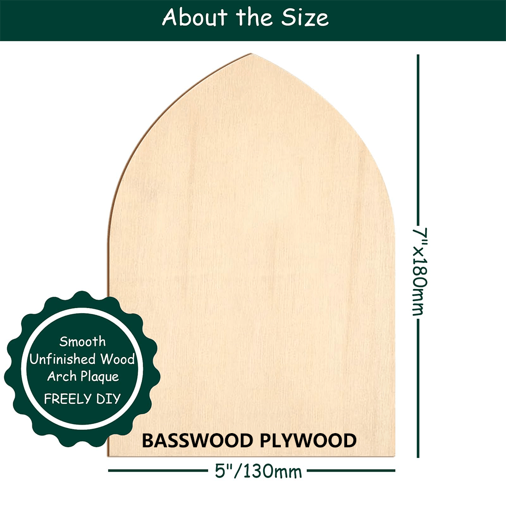 未完成のバスウッドアーチ型板 5x7 DIY木製工芸品 4/ - Woodworking Face Shield のレビューと価格
