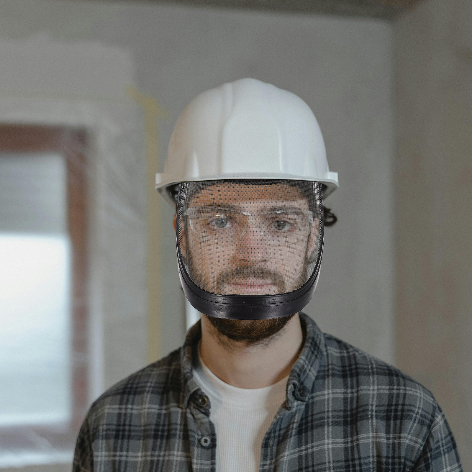 黄色のメッシュ製安全バイザー、フェイスマスク、芝刈り機用保護 - Woodworking Face Shield のレビューと価格