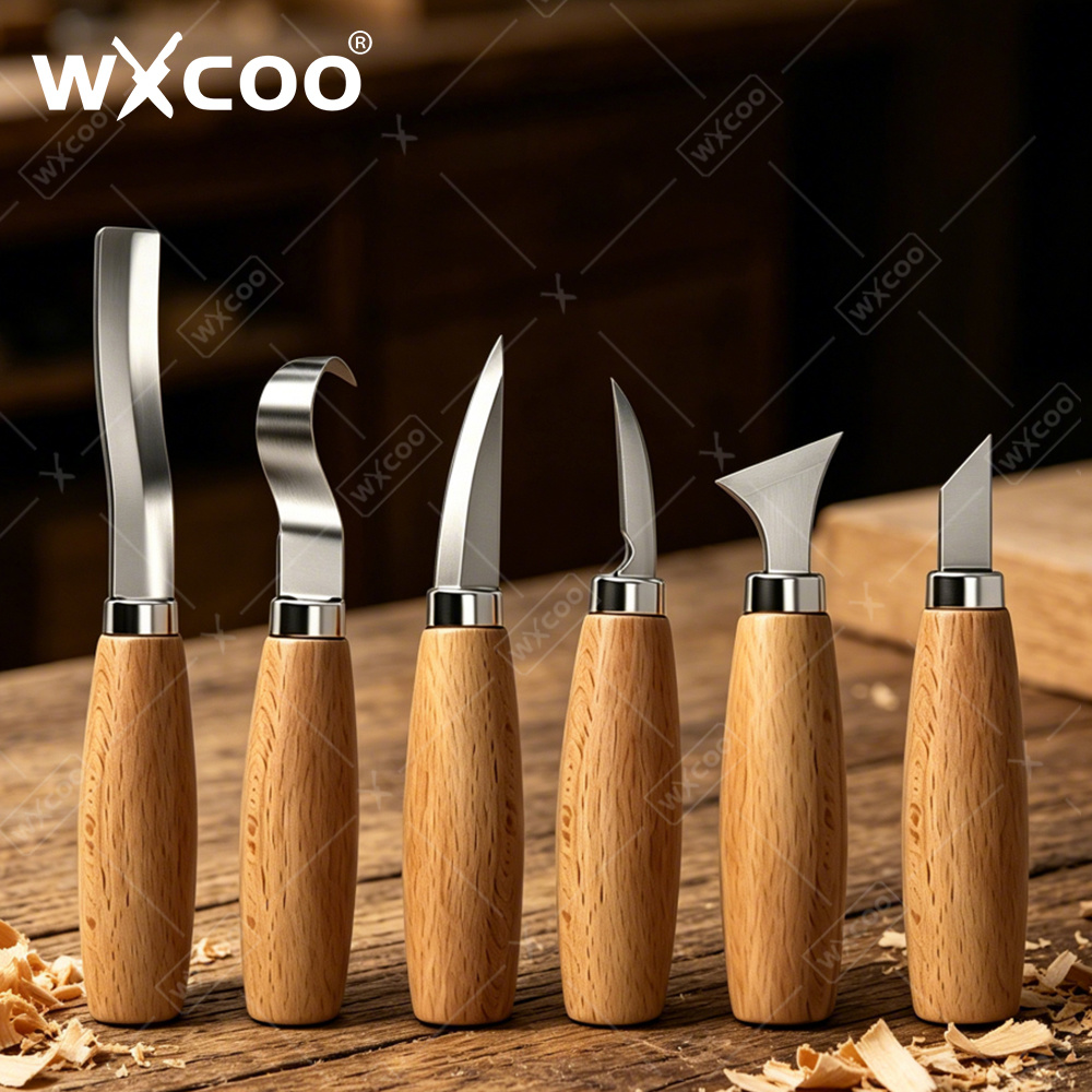 WXCOO 人間工学に基づいた木彫りフックチゼルナイフ 曲線 - Woodworking Man のレビューと価格